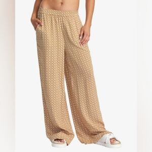 RVCA Floral Boho Lightweight wide-leg Elastic Waist Pant Large